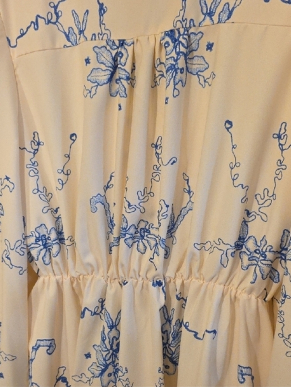 Cupshe Boho Orchids Ruffuled Mini Dress, Blue & Cream - Picture 11 of 13